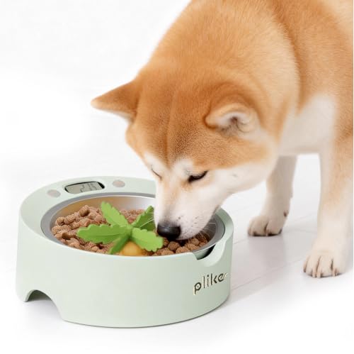 Plike Slow Feeder Dog Bowls，3-in-1 Smart Pet Bowl with Built-in Digital Food Scale & Removable Slow Feeder Insert, for Precise Portion Control, Weight Management, and Improved Digestion for Dogs