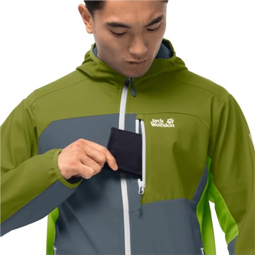 Jack Wolfskin Eagle Peak Ii Softshell M Softshelljacke für Herren, Goldene Zypresse, S