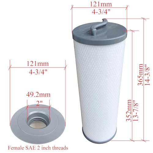 Malaka Spa Filter Cartridge FD4001G Compatible with 006541 Silver Sentinel 900011 RD800-2120 PP6541, 2 inch/ 4.9cm Female Thread, 2-Pack by Malaka - Used condition - Image 2