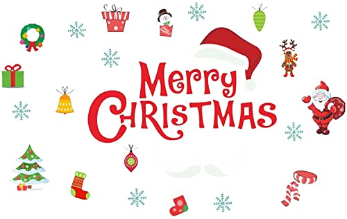 JYHZ Weihnachtsdekoration, Weihnachts-Fenster-Glasaufkleber, PVC, wiederverwendbar, kreativer Weihnachts-Fensteraufkleber, geeignet für die Tür, Heimdekoration, Stil (Farbe: G3) Cover
