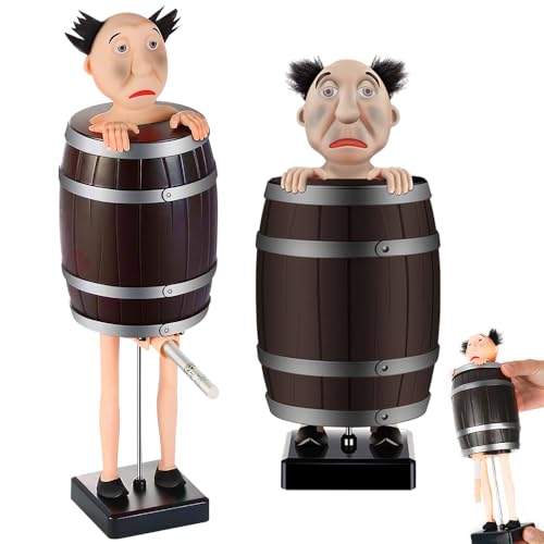 Rakuker Portasigarette a forma di barile, portasigarette da uomo, portasigarette divertente, statuetta di Babbo Natale in un barile