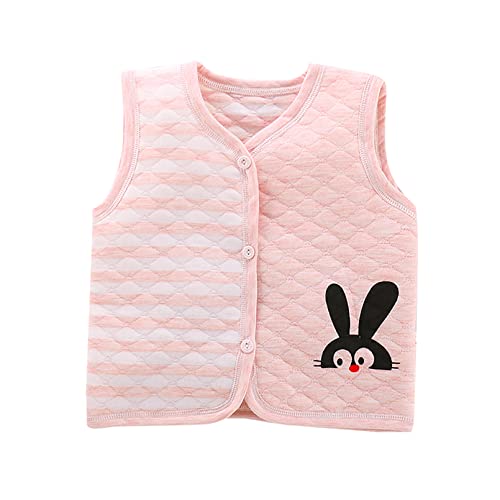 Yonghs Unisex Baby Spring Winter Vests Toddler Boys Girls Button Down Warm Waistcoat Tops Outerwear Pink Rabbit 6-12 Months #TOP3