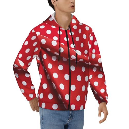 Sweat à fermeture éclair décontracté EdWal rouge à pois pour vos sorties et moments de détente
