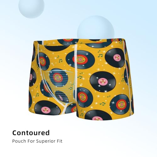 Boys' Cotton Boxer Brief Soft Underwear-Retro Vinyl Records4