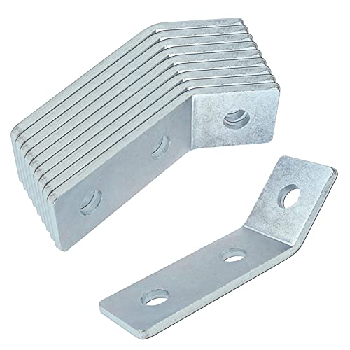 OTTFF 10 Pack 45 Degree Angle Bracket for 1-5/8" Strut Channel, 3 Hole Corner Fitting, 3/16" Thick by OTTFF - Used condition - US$18.28