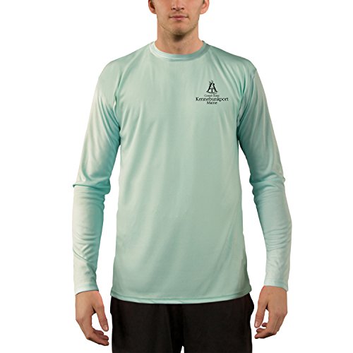 Coastal Classics Kennebunkport Nautical Chart Men's Upf 50+ Sun Protection Long Sleeve T-Shirt Large Seagrass #TOP1