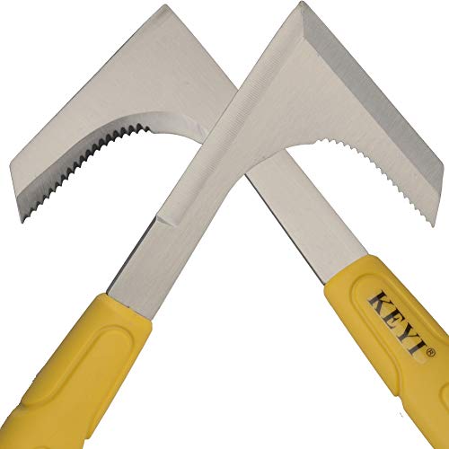 KEYI Mini Stainless Steel Dual-use Sickle, Professional Gardening Grass Brush Tools, Vegetables Harvesting Sickle, Portable Weeding Sickle,Flowers harvesting Sickle