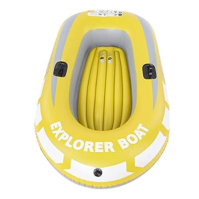Sunisfa Inflatable Kayak Canoe 2 Person Rowing Air Boat PVC Inflatable Dinghy PVC Boat 0.3mm Thick Airtight Wear Resistant Double Valve 2 Paddle Mounts for Fishing Drifting Diving