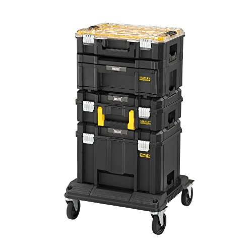 Stanley FatMax Pro-Stack Werkzeug-Tower (bestehend aus Organizer, Schubladenbox, Kofferbox, tiefe Box und Roll-Cart, vielseitig einsetzbar, für alle Handwerker, Installateure, Heimwerker) FMST1-80107