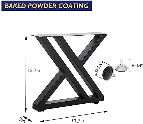 Fjankui Coffee Table Legs 16 Inches Tall, Modern Metal Bench Legs, Triangular Industrial Heavy Duty Coffee Table Base, Diy Iron Side Table Legs, With 4Pcs Floor Protectors #TOP6