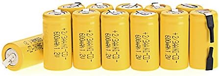 Odstore AA Ni-Cd 1.2V 2/3AA 600mAh Rechargeable Battery - 12pcs yellow