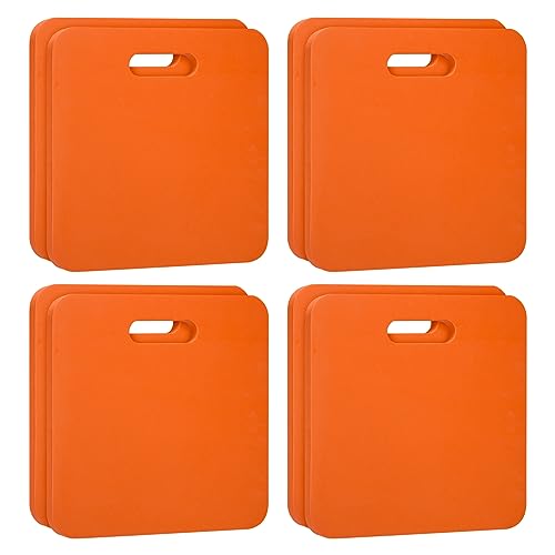 PATIKIL Foam Stadium Seat Cushion, 8 Pack Hard & Strong Portable Stadium Seat Pad for Bleacher Hard EVA Cushion Outdoor Seating for Spectating Sport Camping, Orange