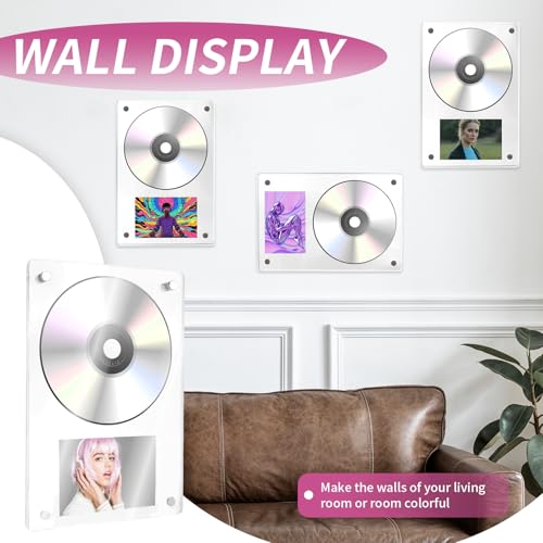 Stojak na płyty DVD, CD, w zestawie gniazdo CD 12,1 cm i miejsce na karty 6,5 x 9 cm, akrylowy stojak na wyświetlacz, nadaje się do przechowywania nagrań i kart peryferyjnych