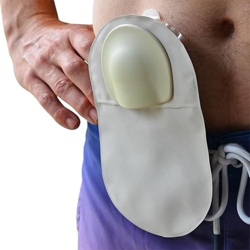 Stoma Guard Kit, Reusable Ostomy Protection System Compatible with Colostomy Bags, Low Profile Security Shield with 60 Velcro Stickers, Waterproof