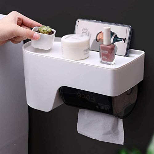 Bandeja de papel higiénico y sostenedor de rollo impermeable para pared 5