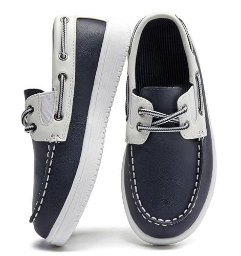 Image of DADAWEN Boys Girls Dress Shoes Boat Shoe Slip on Loafers Casual School Shoes (Toddler /Little Kid /Big Kid)