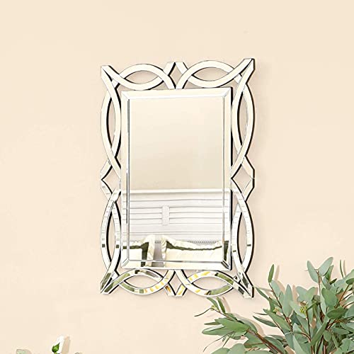 Kohros Large Antique Wall Mirror Ornate Glass Framed Venetian Decor Mirror Bedroom,Bathroom, Living Room (W 27.5" X H 39.4" Square) #TOP6