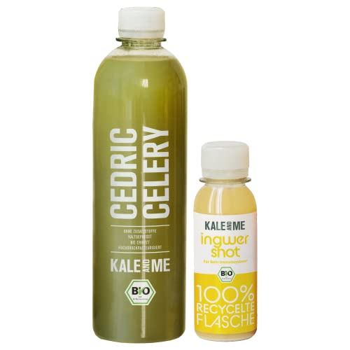 Kale and Me 14 Tage Bio Selleriekur mit 14 Flaschen à 500 Milliliter Selleriesaft und 14 Flaschen à 85 Milliliter Ingwer Shot aus regionaler Produktion ohne Zusatzstoffe, Preis inkl. 3,50 € Pfand Cover