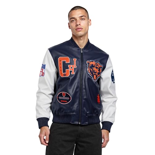 Pro Standard Mens NFL Chicago Bears Best of Jacket Midnight Navy/White XL