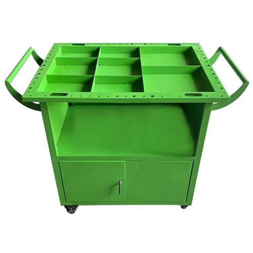 DonHeK Wózek narzędziowy, metalowy wózek serwisowy z zamykanymi kółkami, 3-poziomowy organizer do przechowywania narzędzi, nośność 272 kg, do magazynu garażowego i warsztatu, 78456