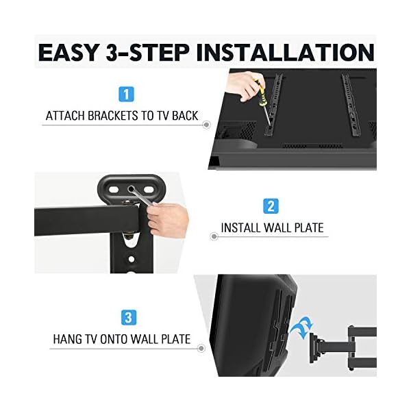 Mounting Dream MD2377-P TV Wall Mount Bracket for most of 26-50 Inch LED, LCD, OLED Flat Screen TV with Full Motion Swivel Articulating Arm - Image 9