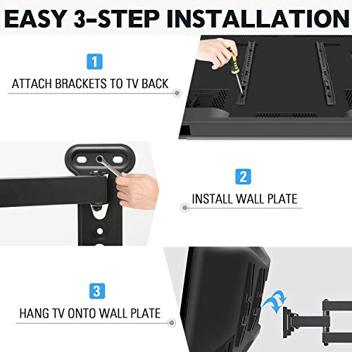 Mounting Dream MD2377-P TV Wall Mount Bracket for most of 26-50 Inch LED, LCD, OLED Flat Screen TV with Full Motion Swivel Articulating Arm - Image 9