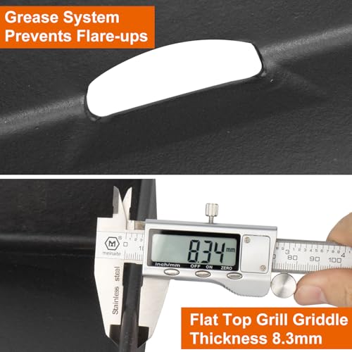 Cast Iron Flat Top Grill Griddle for Blackstone 17 inch Table Top Griddle with Back Grease System, Replacement for Blackstone 17" Portable Grill, Come with Accessories Kit by DELSbbq - Image 4