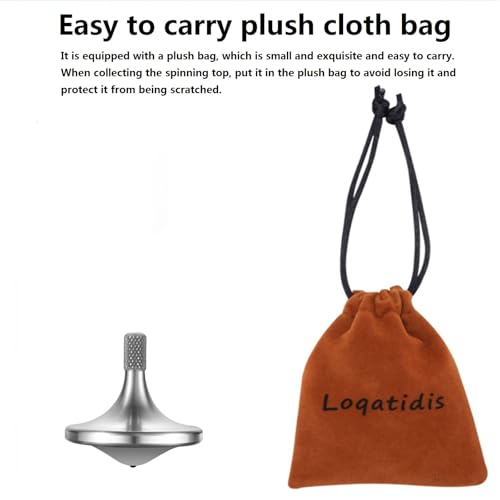 LOQATIDIS Hochwertiger Präzisions-Titankreisel, Lange Drehzeit von mehr als 10 Minuten, perfektes Gleichgewicht, verschleißfest, tropffest, Nicht rostend (Windgott Silber)