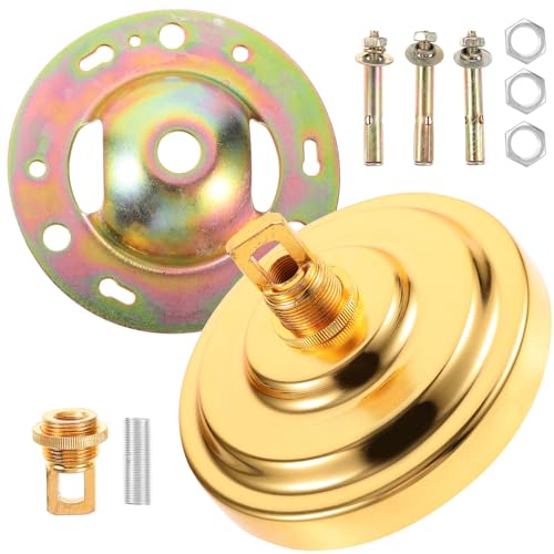 BESPORTBLE Heavy-Duty Crystal Chandelier Ceiling Light Plate Pendant Light Canopy Ceiling Cover Plate Fixture Mounting Bracket Gold Finish Suitable for Living Room and Dining Room