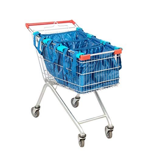 Handy Sandy Reusable Cart Grocery Shopping Tote Bag, Shopping Cart Bags, And Grocery Organizer (Bright Blue) #TOP2