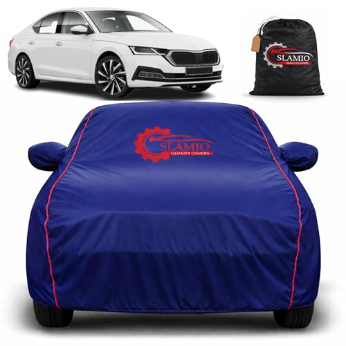 Image of Car Cover for Skoda Octavia 2021-2026 | 100% Waterproof Heavy-Duty 3-Layer Car Body Cover | All-Weather Rain UV Sun & Dust Protection | Custom Fit | Mirror & Antenna Pockets | Navy Blue