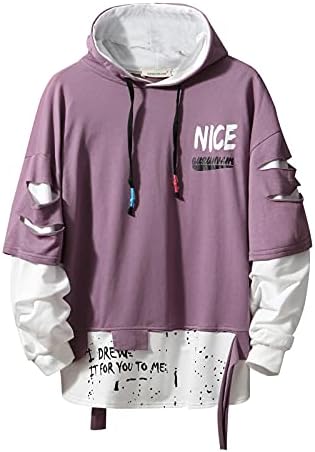 Men's Fashion Trends Hoodies Hip Hop Patchwork Sweater Hoodie Top,  19w161purple, M : Buy Online at Best Price in KSA - Souq is now Amazon.sa:  Fashion