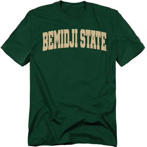 LOGOVISION Bemidji State University School Name Arch Unisex Adult T Shirt, Hunter Green, 4X-Large