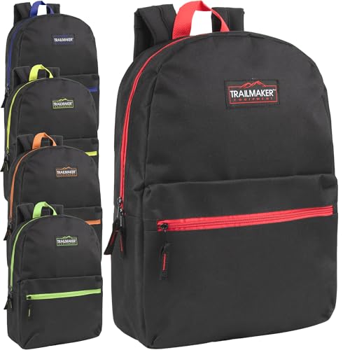 24 Pack- Classic 17 Inch Backpacks in Bulk Wholesale Back