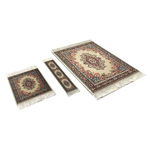 Set Teppich Mauspad Untersetzer und Lesezeichen | Büro Zubehör | Orientalischer Mini Teppich...