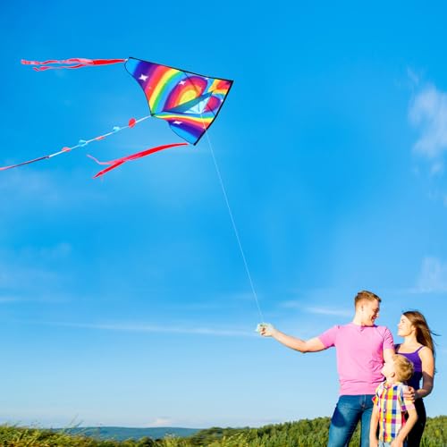 image for HONBO Delta Kite for Kids & Adults,Easy to Fly Kites for Kids Ages 4-8