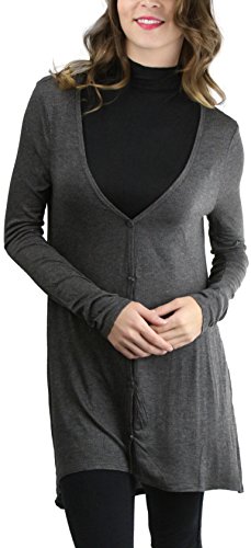Image of ToBeInStyle Women's Long Sleeve Rib Banded Open Sweater Cardigan