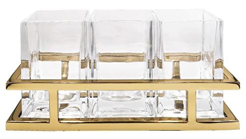 Godinger Flatware Gold Caddy Organizer Cutlery Holder Kitchen Countertop thumb #1