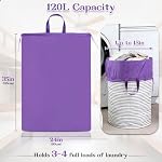 WiseBoy Large Laundry Bag with Handles, Heavy Duty Travel Laundry Bag, 24"x 35" Drawstring Closure Dirty Clothes Storage Bag, Basket Hamper Liner, Organizer Sack, Home, Hotel, College Dorm, Purple - Image 2