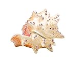 Material: Hartzinn emailliert aubaho Muschel Pillendose Schmuckdose Dose Pillenbox Box Dose Figur Schatulle
