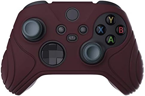 eXtremeRate PlayVital Samurai Edition Silicone Skin for Xbox Series S/X Controller, Anti-Slip Ergonomic Protective Case Cover for Xbox Core Controller w/Thumb Grips - Wine Red — view 8