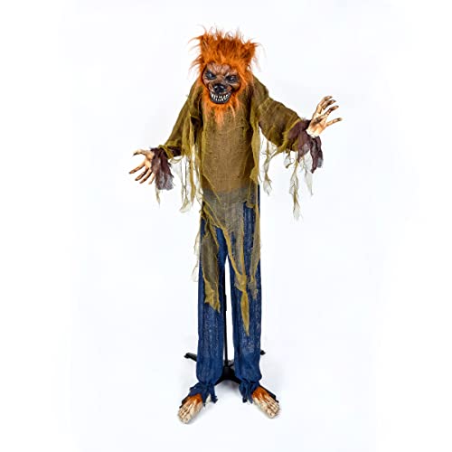 15 Best Animatronic Werewolf Howlers to Haunt Your Halloween Decor 7 National Tree Company Pre Lit Animated Werewolf, Brown, Sound Activated,