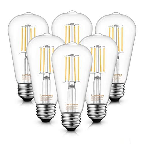 Lumiverse Vintage Led Edison Bulbs 5.5W, 60W Equivalent, Dimmable Antique Style St19/St58 Led Light Filament Bulbs, Cri 90+, E26 Base #TOP28