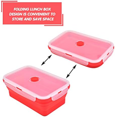 YANSHON Collapsible Food Storage Containers with Lid Silicone Collapsible Bowls Leak-proof Lunch Bento Box Small to Large Foldable Silicone Food Boxes Holder for Freezer, Microwave(4 Pcs, Mixed Color)