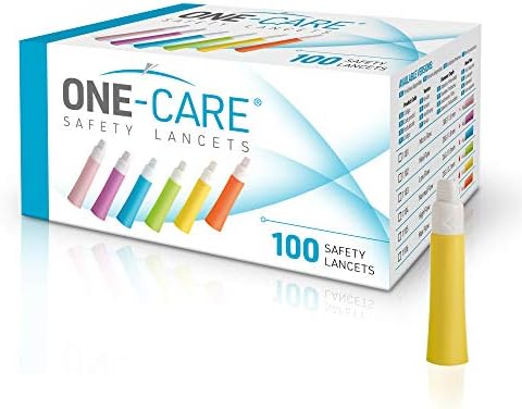 MediVena ONE-Care Safety Lancets, Contact-Activated, 21G x 2.2mm, 100/bx, Sterile, Single-Use, Preloaded, Gentle for Comfortable Testing