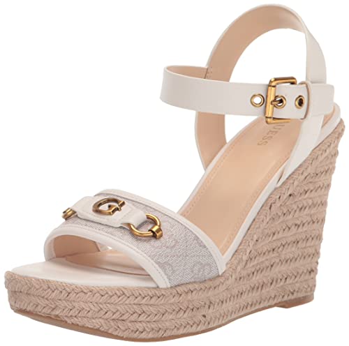 Guess Women's Hisley Wedge Sandal, Ivory, 7.5 #TOP8