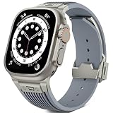 Blissstorm コンパチブル Apple Watch バンド 42mm 44mm 45mm 46mm 49mm アップルウォッチ スポーツ バンド シリコーン 交換用 高級ベルト 新型折りたたみ式バックル付き 耐衝撃 防水 防汗メンズ Watch Ultra2/Ultra Series 10 9 8 7 6 SE 5 4 3 2 1 SE2 に対応