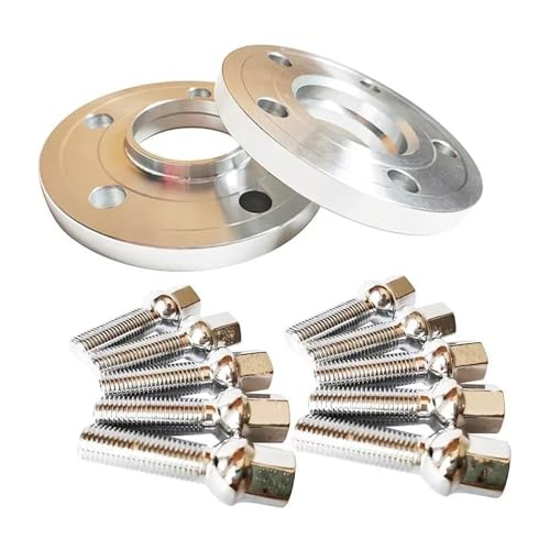 Élargisseurs de voie 15mm 5x112 pour Golf GTI avec alésage 57,1mm et boulons argent