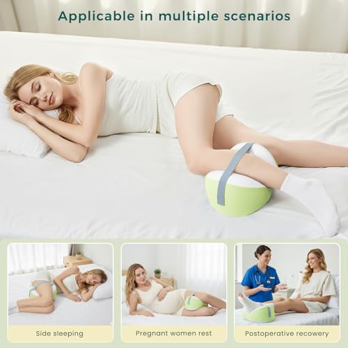 Owlprince Knee Pillow for Side Sleepers, Leg Pillow with Adjustable Hook & Loop Strap & Removable Washable Cover for Spine Alignment, Sciatica, Hip & Back Pain Relief by Owlprince - Image 2