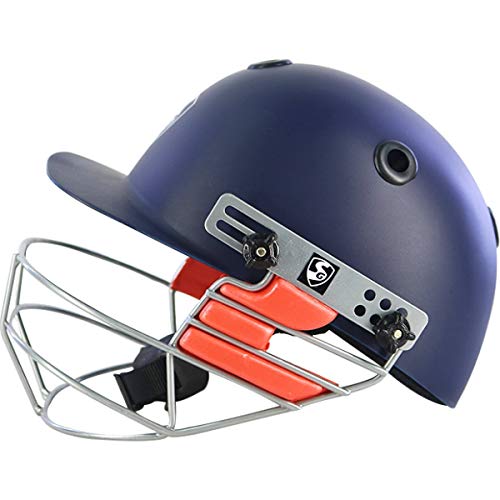 SG Optipro Cricket Helmet | Navy Blue | Medium | Polypropylene | Adult | High-Impact Resistant Shell | Impact-Reducing Foam | 4 Vent Air Circulation | Sweat Absorbent Lining | Breathable Padding by SG - Image 3